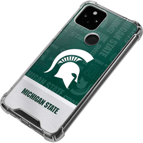 Michigan State University Jersey Split Google Pixel 5 Clear Case